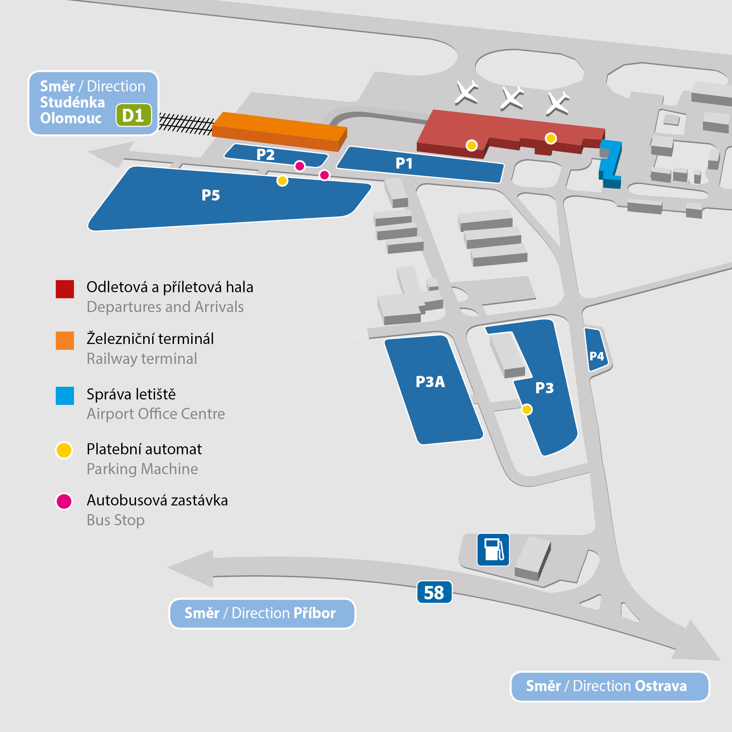 Mapa parkovacích ploch